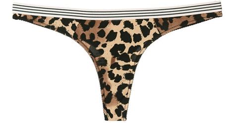 Love Stories Leopard Print Thong In Brown Lyst