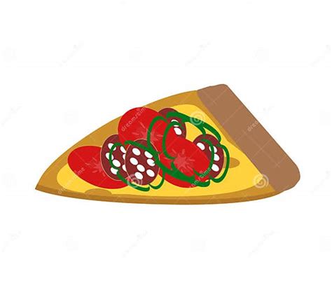 Slice Of Pepperoni Pizza Stock Vector Illustration Of Pepper 46035985