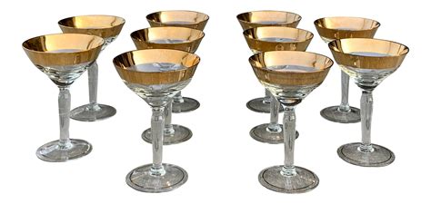 Vintage Avitra Golden Champagne Coupes/Tall Sherbert Glasses, Stemware - Set of 10 on Chairish ...