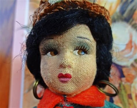 Vintage Doll Vintage Magis Roma Romagna Felt Face Side Etsy
