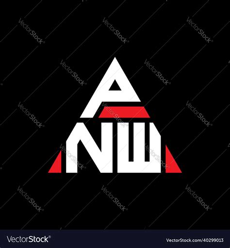 Pnw Triangle Letter Logo Design Royalty Free Vector Image