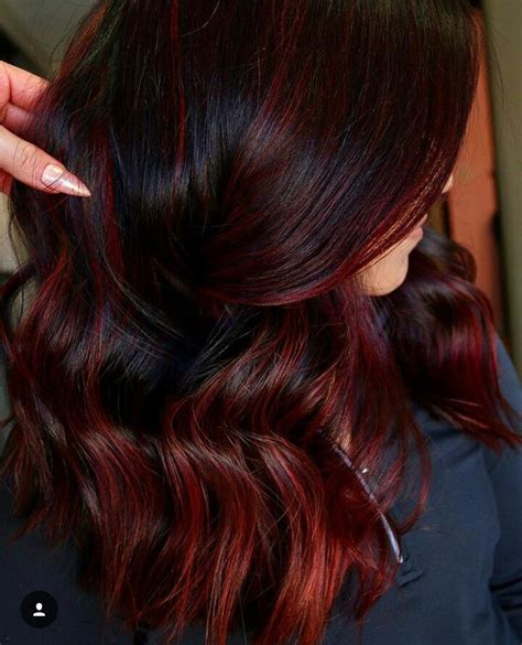 Pin By Eve Korhonen On Hairstyles Red Highlights In Brown Hair Dying