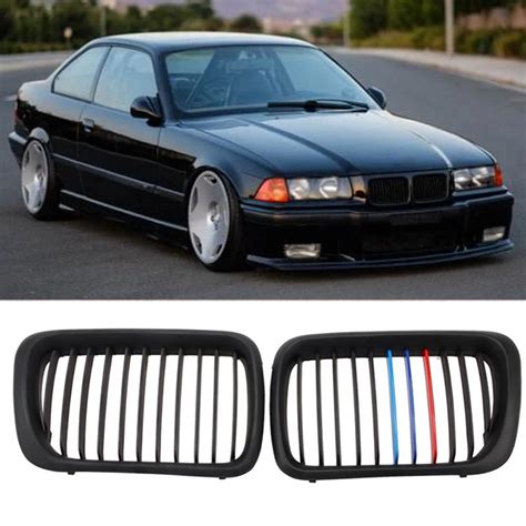 Liplasting Front Matte Black M Style Kidney Grille Grill For Bmw E36 M3