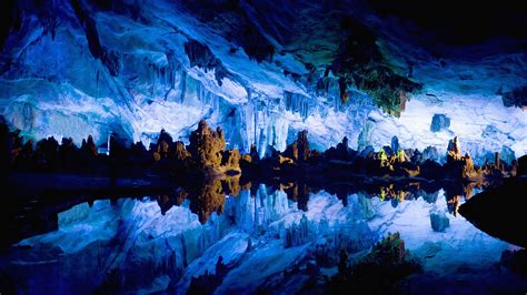 Cave Reflection Stalactites Stalagmites HD wallpaper | nature and landscape | Wallpaper Better