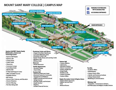 Campus Map And Directions Mount Saint Mary College