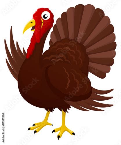 Vector Illustration Of A Smiling Cartoon Turkey Stock Image And Royalty Free Vector Files On