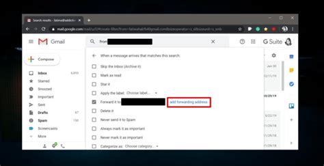How to automatically forward emails from a specific address in Gmail