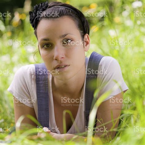 Cute Teenage Girl Resting In Forest Stock Photo Download Image Now