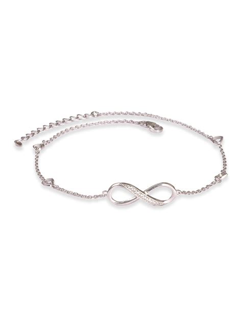 Ornate 925 Sterling Silver Infinity Anklet