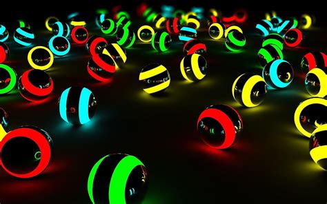 Lighting Colorful Balls 3d Hd Wallpaper Pxfuel