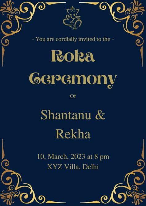 Create Roka Ceremony Invitation Card Free Shaadi Vibes
