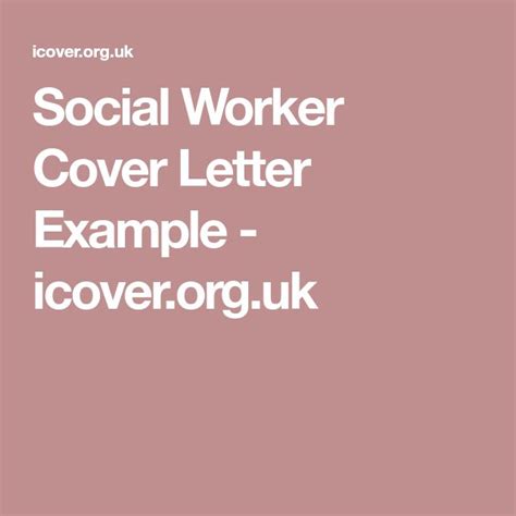 Social Worker Cover Letter Example Uk Cover Letter
