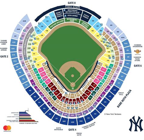 Yankees Seating Chart At Yankee Stadium