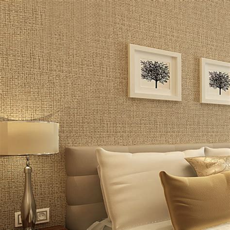Follow the vibe and change your wallpaper every day! Rustic Straw Texture Pure color Wallpaper Modern Simple ...