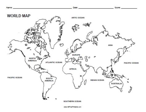 5 Best Images Of Printable Labeled World Map Black And White Labeled World Map Printable