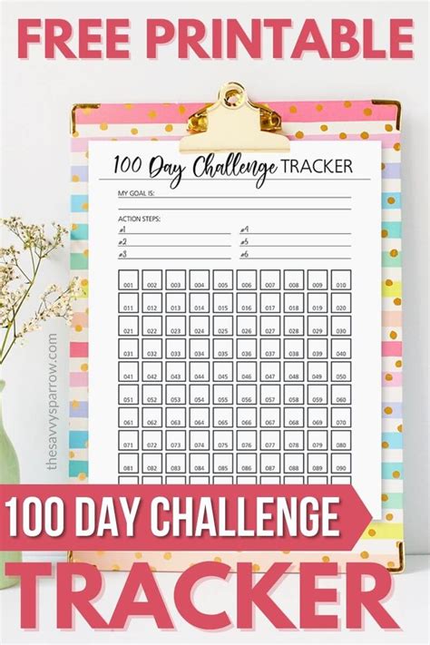 Free Printable 100 Day Goal Tracker Printable Templates