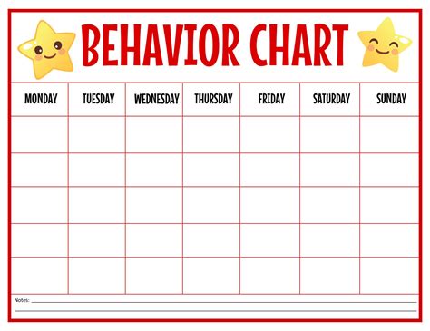 Sticker Chart Template For Behavior