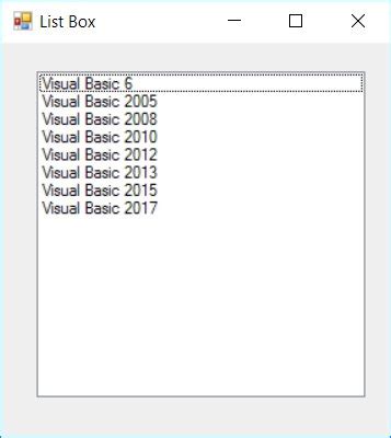 Listbox And Combobox In Visual Basic