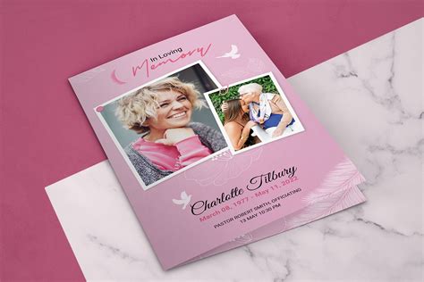 Funeral Program Template Heavenly Dove Funeral Template Word Etsy
