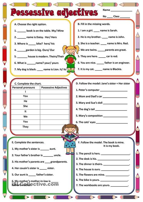 Pronouns Possessive Adjectives And Pronouns Learn And Practise