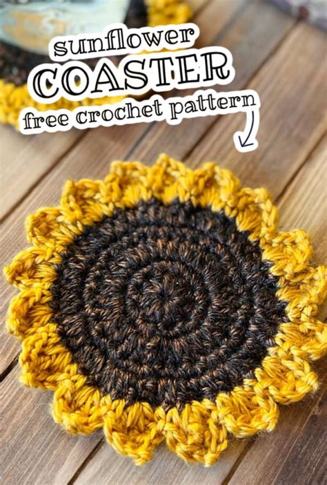 Crochet Sunflower Coaster Free Pattern 2022