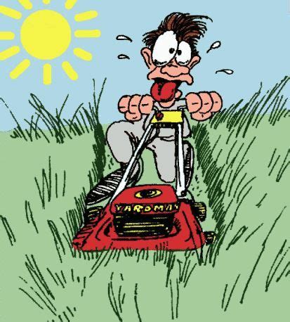 Cartoon Character Mowing Lawn Clip Art Library
