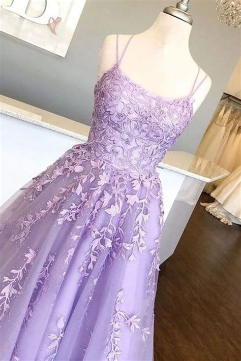 Elegant Lace Appliques Long Prom Dresses Formal Evening Dresses 601374 Purple Prom Dress