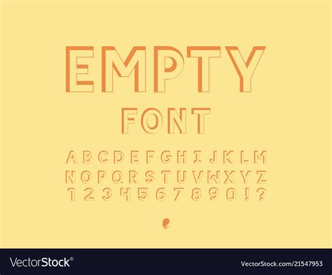 Empty Font Alphabet Royalty Free Vector Image Vectorstock
