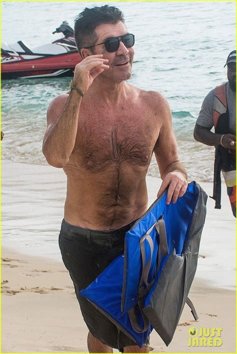 simon cowell goes shirtless at the beach on vacation in barbados photo 4404974 shirtless