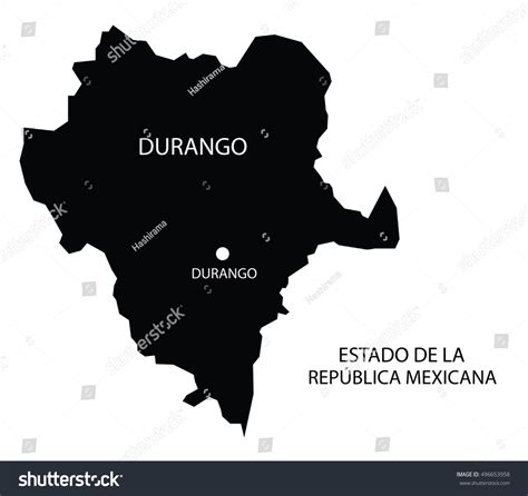 Estado De Durango Mexico Vector Map Stock Vector Royalty Free 496653958
