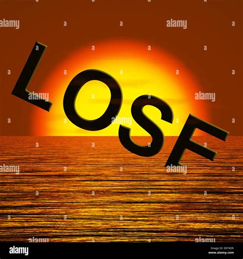 Lose Word Sinking In The Sea Representing Defeat And Loss Stock Photo