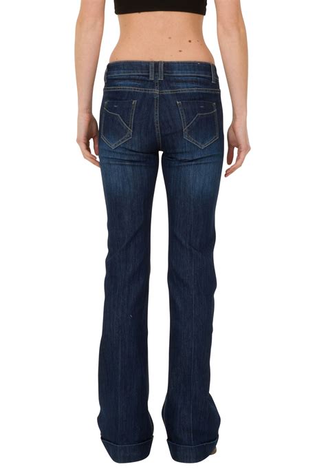 Mid Rise Bootcut Jeans Long Leg Dark Blue Glamour Outfitters