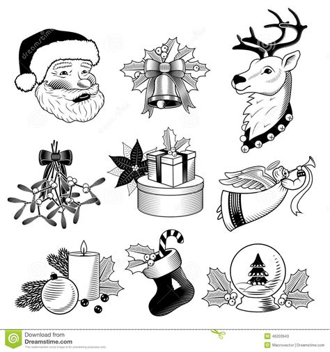 Download free christmas vectors and other types of christmas graphics and clipart at freevector.com! Christmas Icons Black And White Set Stock Vector ...