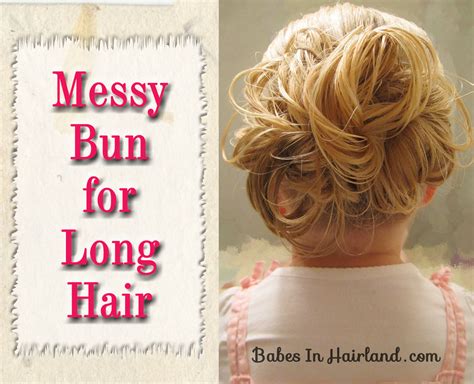 A cute headband or small pin near the base of the bun is a great way to add a bit of extra interest to your bun. Messy Bun for Long Hair Video - Babes In Hairland