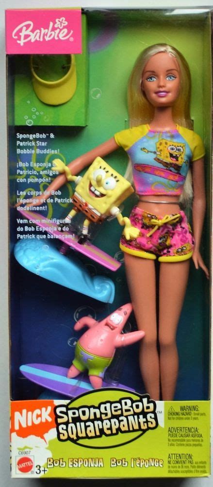 Barbie Loves Spongebob Squarepants Doll Mattel W Clip On Charm