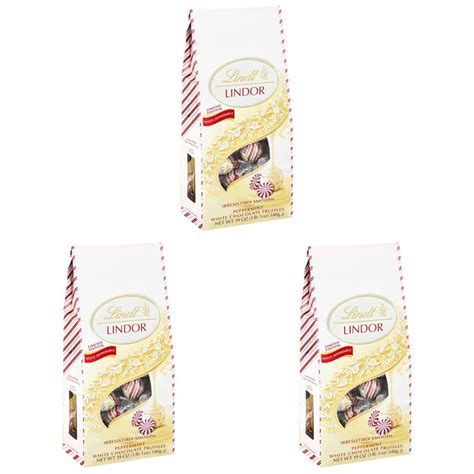 Lindt Lindor Holiday White Chocolate Peppermint Truffles
