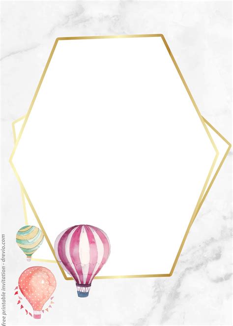 Kids love simple shapes and patterns. FREE Watercolor Hot Air Balloon Vintage Invitation ...