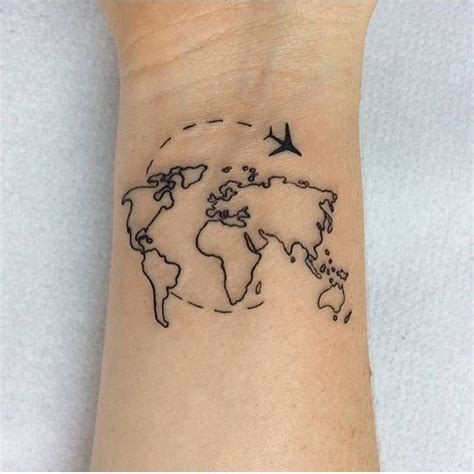 Travel Wrist Tattoo Elegant Tattoos World Map Tattoos Tattoos