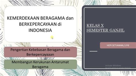 Kemerdekaan Beragama Dan Berkepercayaan Di Indonesia YouTube