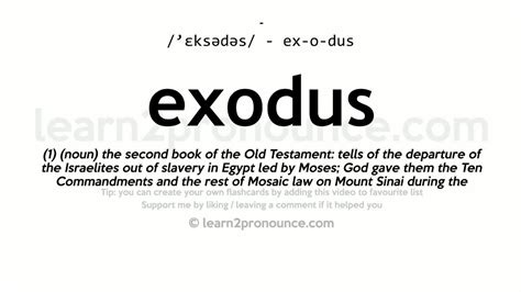 Pronunciation Of Exodus Definition Of Exodus Youtube