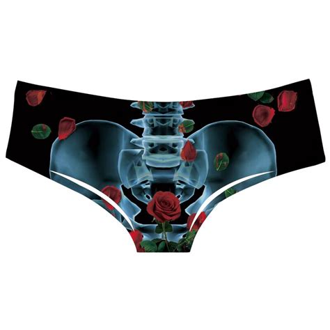 Buy Halloween Panties 3d Print Rose Skull Cat