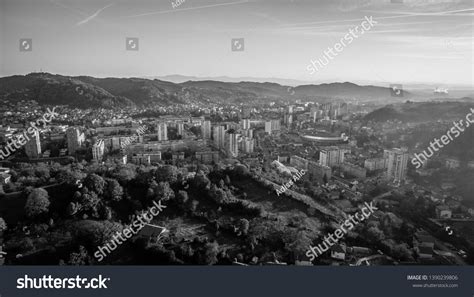 Aerial View Downtown Tuzla Sunset Bosnia Stock Photo 1390239806