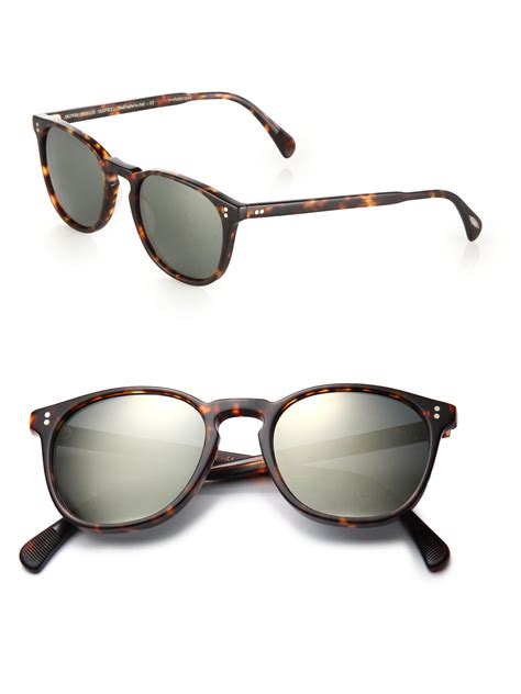 Oliver Peoples Finley 51mm Round Sunglasses In Brown Lyst