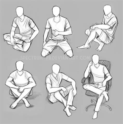 Pose Study Sitting By Spectrum Vii On Deviantart 드로잉베이스 캐릭터 스케치