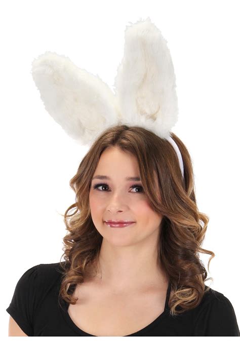 Bendable White Bunny Ears Costume Headband