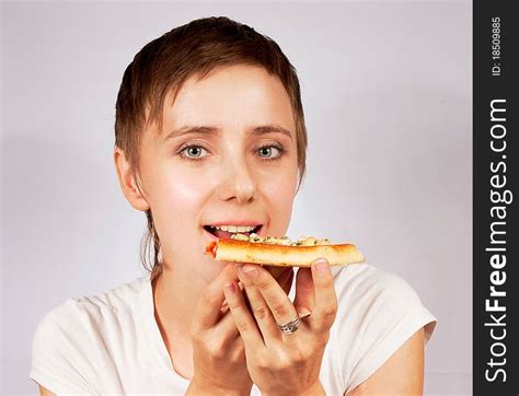 Girl With Pizza Free Stock Images And Photos 18509885