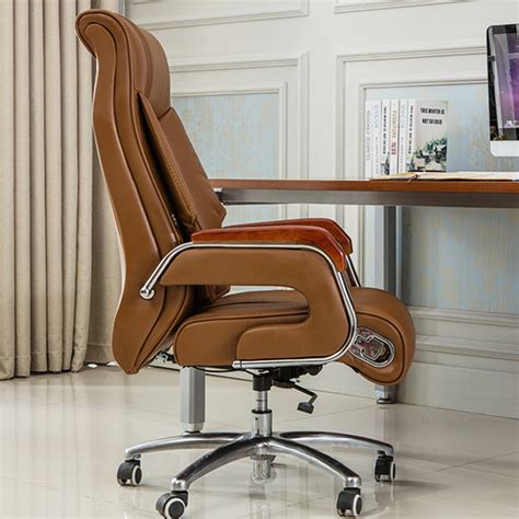 Ok Oc004 Luxury Real Cow Leather Boss Office Chair With High End Finishing