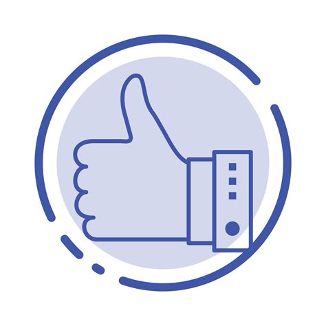 Like Finger Gesture Hand Thumbs Up Yes Blue Dotted Line Line Icon