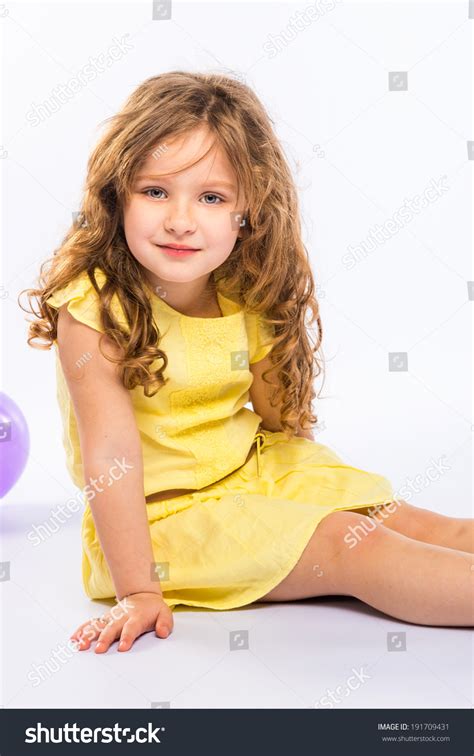 Playful Little Girl Yellow Dress Stock Photo 191709431 Shutterstock