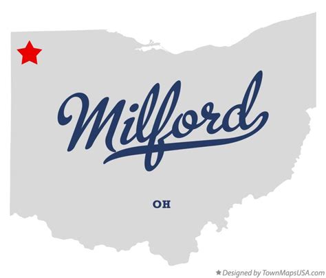 Map Of Milford Defiance County Oh Ohio